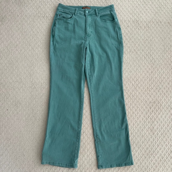 Judy Blue Denim - Judy Blue High Waist Garment Dyed Straight Leg Jeans Sea Green 16W Classic 90's